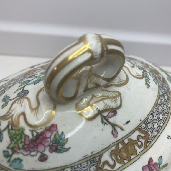 Antique MINTON INDIAN TREE Small Tureen or Sugar Server - Picture 4 of 12